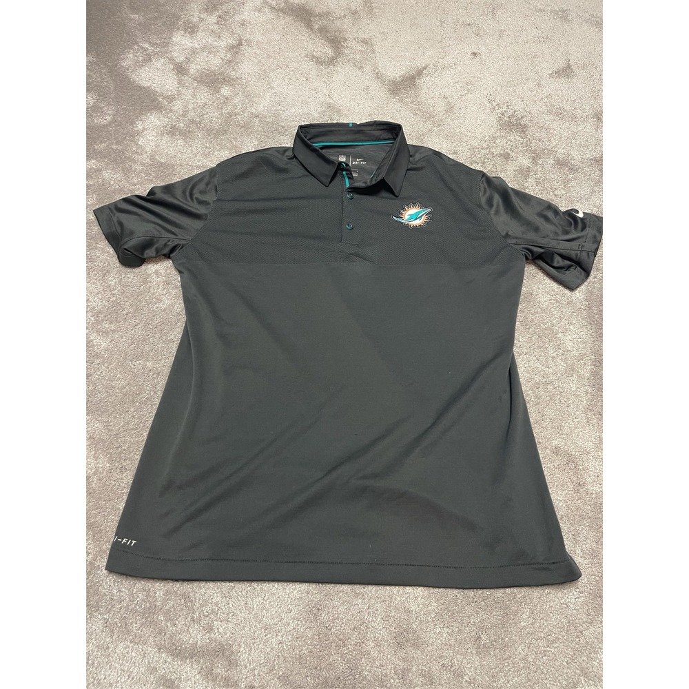 Nike Miami Dolphins NFL Dri-FIT On Field Coaches Polo Shirt Black
